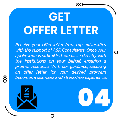 Image of get offer letter of study abroad being uploaded or submitted online, symbolizing the process of sending necessary paperwork applications from ask consultants.