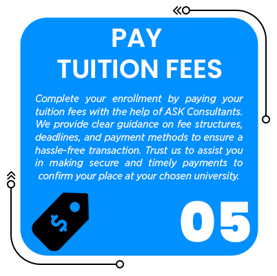 Image of an online payment, depicting the process of paying tuition fees for university admission for study abroad.