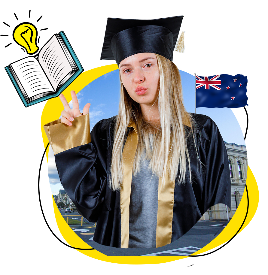 Image of a guaduated girl who is thinking about to study in New Zealand with ASK Consultants.